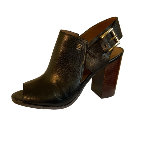 Tommy Hilfiger TWPeppy, Open toe sling back heeled sandal in black sz 8.5 M - Picture 2 of 12
